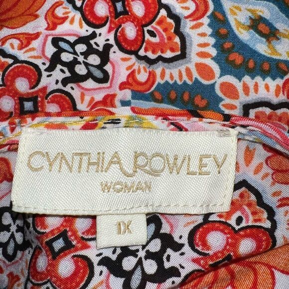 Cynthia Rowley orange and blue print top! - Picture 7 of 8